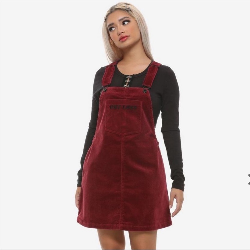Hot Topic Burgundy Get Lost Corduroy Skirtall Size Large 32-51157